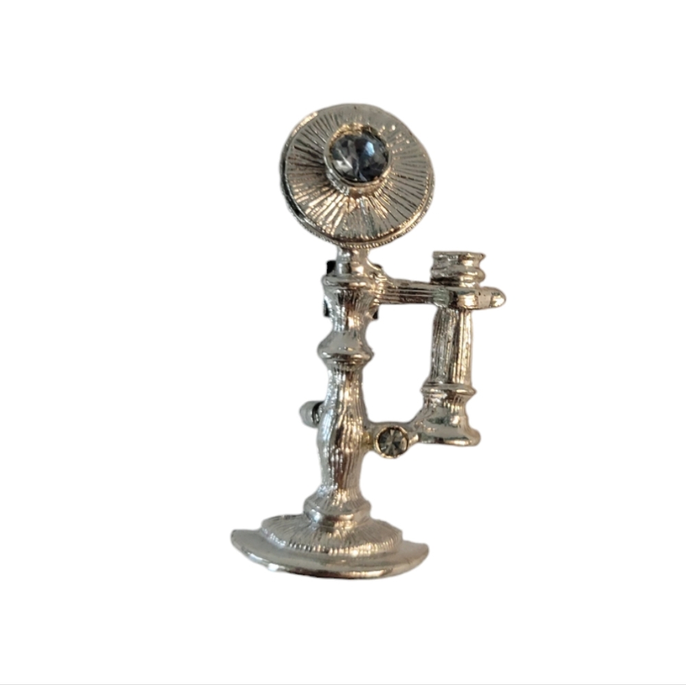 Vintage Gerrys Old Time Phone Brooch